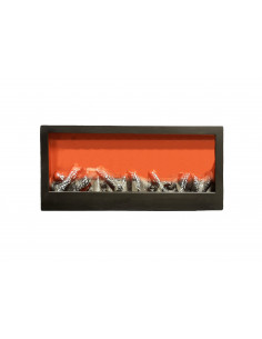 Camino Fuoco Finto LED Rettangolare a Batteria Decorazione 45x10x20cm