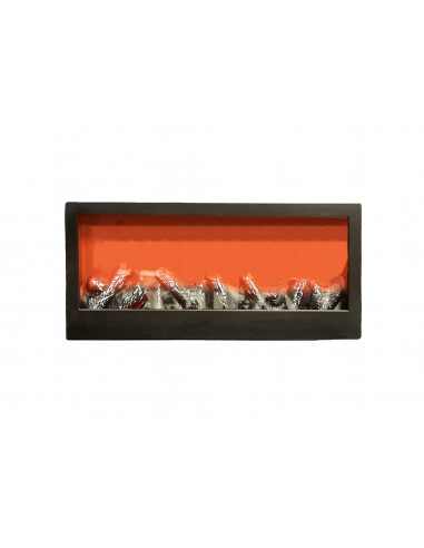 Camino Fuoco Finto LED Rettangolare a Batteria Decorazione 45x10x20cm