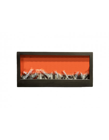 Camino Fuoco Finto LED Rettangolare a Batteria Decorazione 45x10x20cm