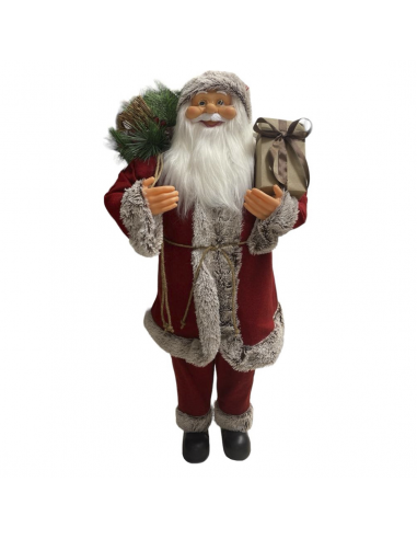 Babbo Natale ROSSO/GRIGIO H110cm Decorazione Accessori di Natale per Addobbi