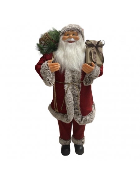 Babbo Natale ROSSO/GRIGIO H110cm Decorazione Accessori di Natale per Addobbi