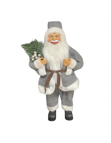 Babbo Natale GRIGIO H110cm Decorazione Accessori di Natale per Addobbi