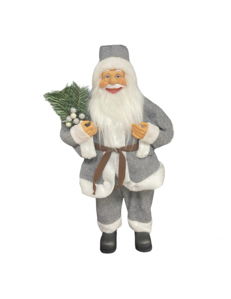 Babbo Natale GRIGIO H110cm Decorazione Accessori di Natale per Addobbi