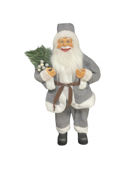 Babbo Natale GRIGIO H90cm Decorazione Accessori di Natale per Addobbi