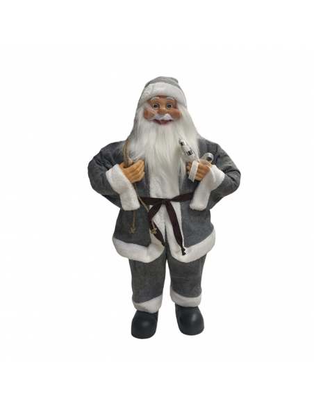 Babbo Natale GRIGIO H80cm Decorazione Accessori di Natale per Addobbi