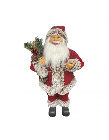 Babbo Natale ROSSO/GRIGIO H60cm Decorazione Accessori di Natale per Addobbi