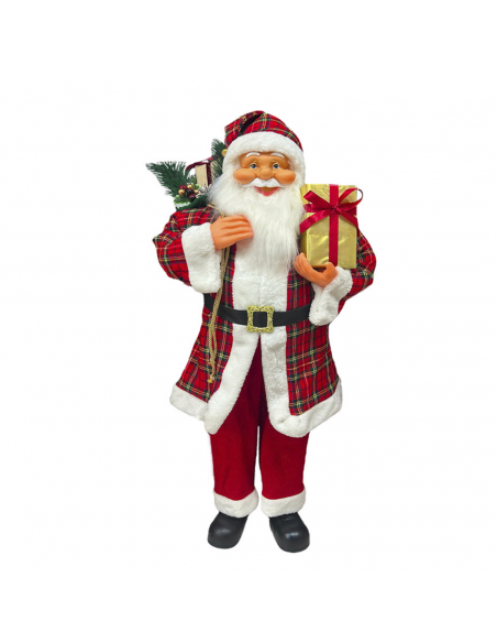 Babbo Natale SCOZZESE H60cm Decorazione Accessori di Natale per Addobbi