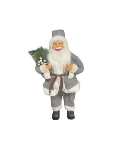 Babbo Natale GRIGIO H40cm Decorazione Accessori di Natale per Addobbi