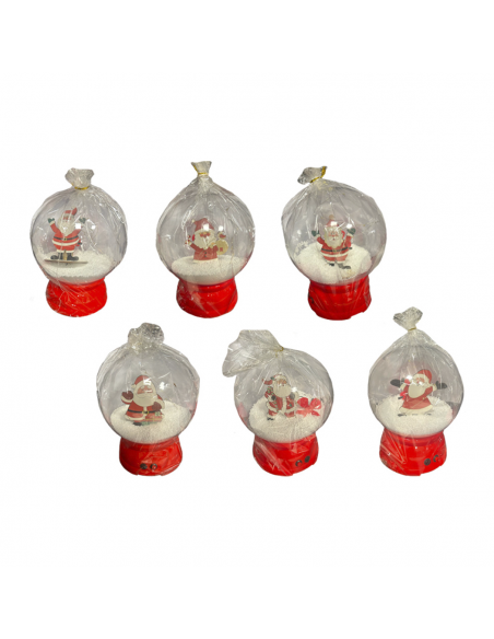 Sfera di Natale con Babbo Natale Luci Decorazione Natalizia 20x20x25cm