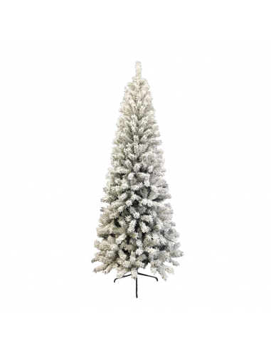 Albero di Natale Innevato Bianco SLIM H180cm 586 Rami Addobbi Natalizi