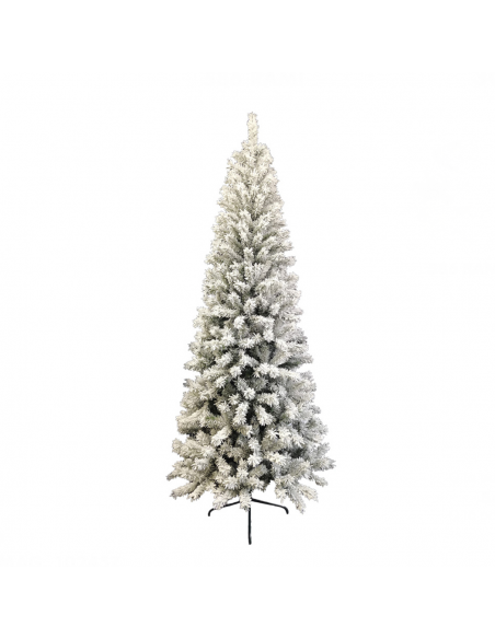 Albero di Natale Innevato Bianco SLIM H180cm 586 Rami Addobbi Natalizi