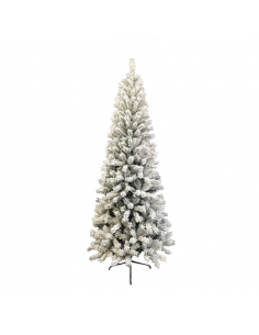 Albero di Natale Innevato Bianco SLIM H210cm 882 Rami Addobbi Natalizi