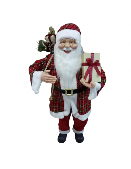 Babbo Natale SCOZZESE H110cm Decorazione Accessori di Natale per Addob