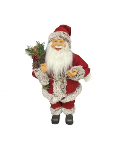 Babbo Natale Rosso/Grigio 40cm Decorazione Accessori Addobbi Natalizi