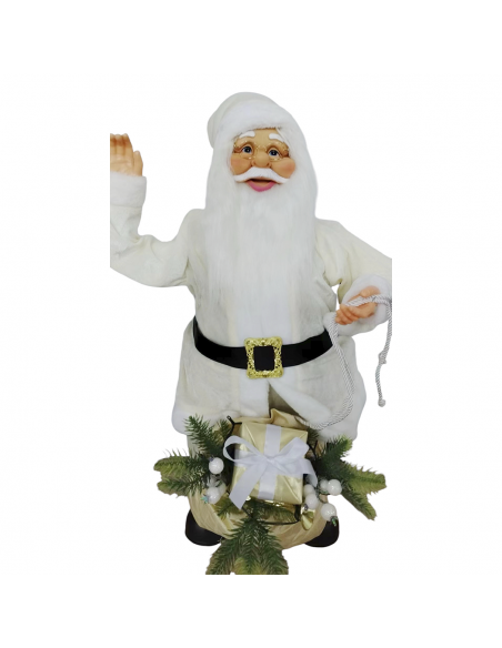 Babbo Natale Crema 80cm con Luci e Musica Decorazione Addobbi Natalizi