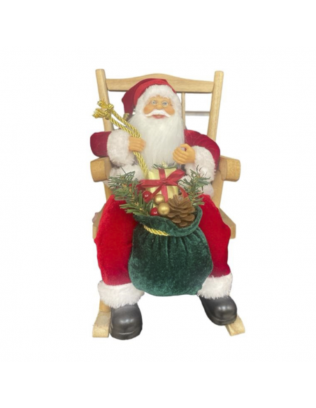 Babbo Natale Sedia a Dondolo 30cm Addobbi Decorazioni Natalizie